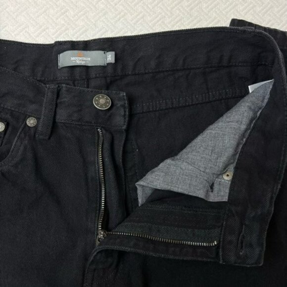 Mountain Ridge Black Straight Leg Sturdy 100% Cotton Dad Jeans Pants - Size 34 - Picture 5 of 13